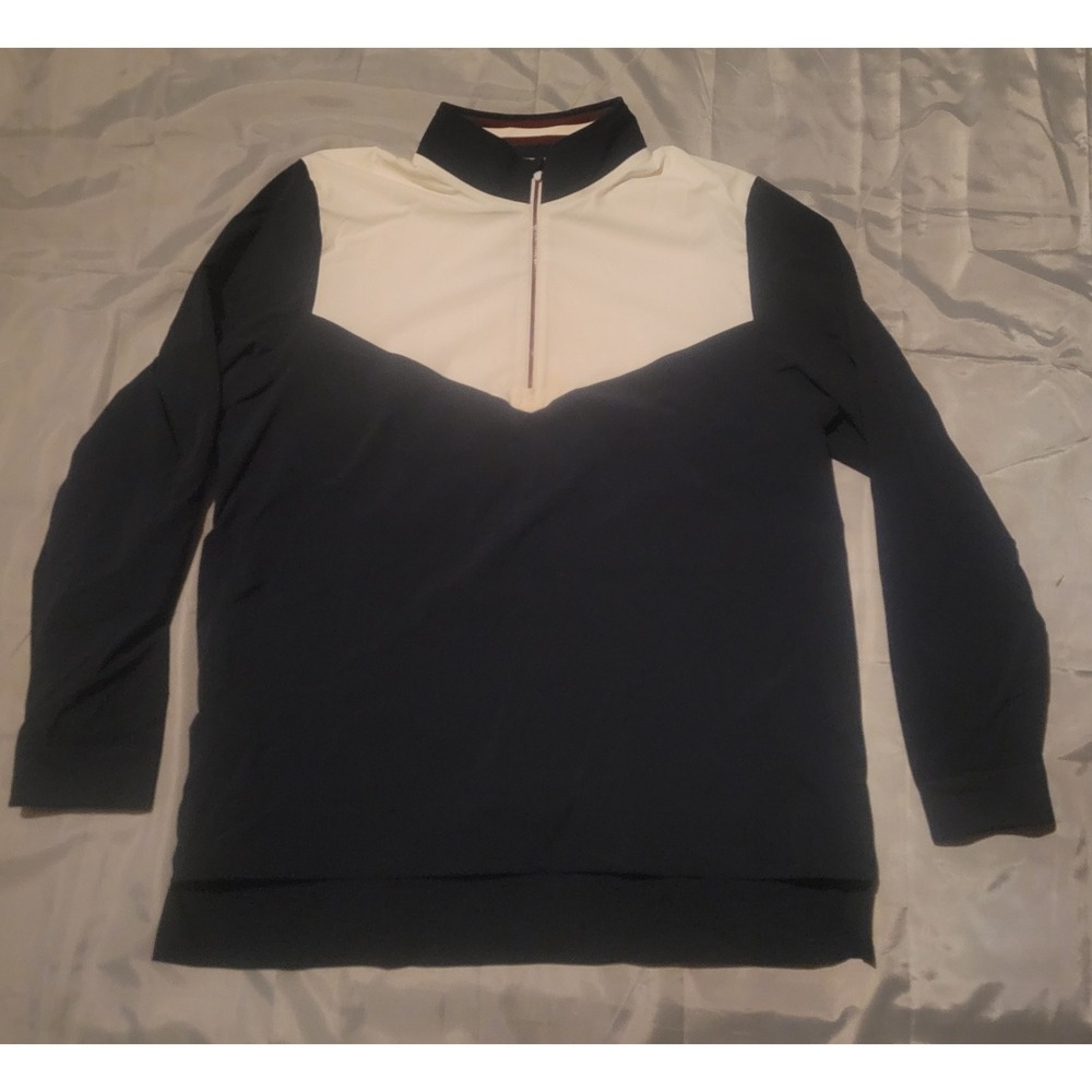 Rhone 1/4 Zip Active Stretch Sideline Pullover Workout Jacket Mens XL Blue White